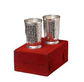 Pack of 2 Silver Plated German Silver Water Glasses, Indian Wedding Gift, Decorative Glasses, Return Gift, Birthday Gift, Diwali Gift New